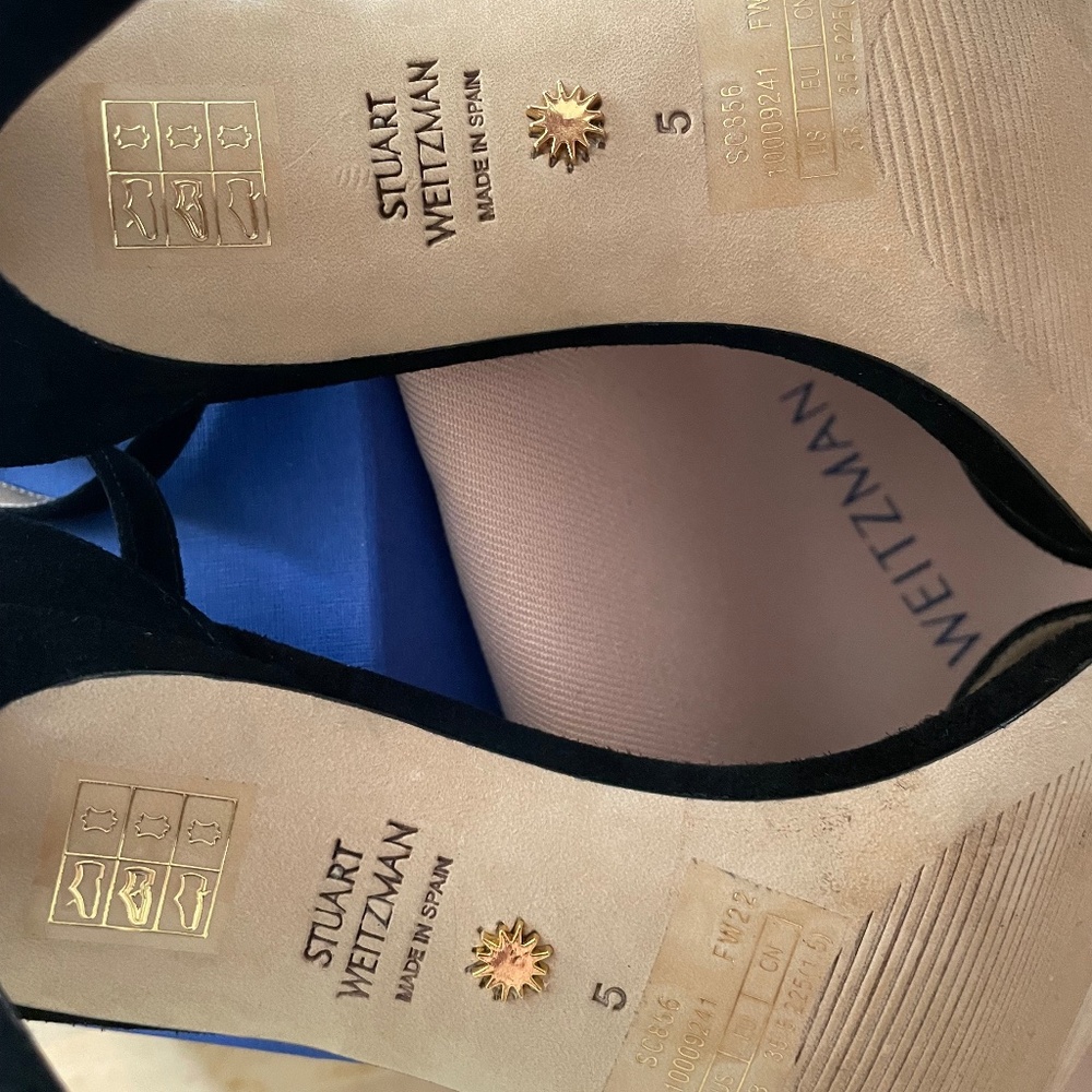 Disney x Stuart Weitzman Nudistcurve Black 100 Sz 5 - Picture 10 of 16